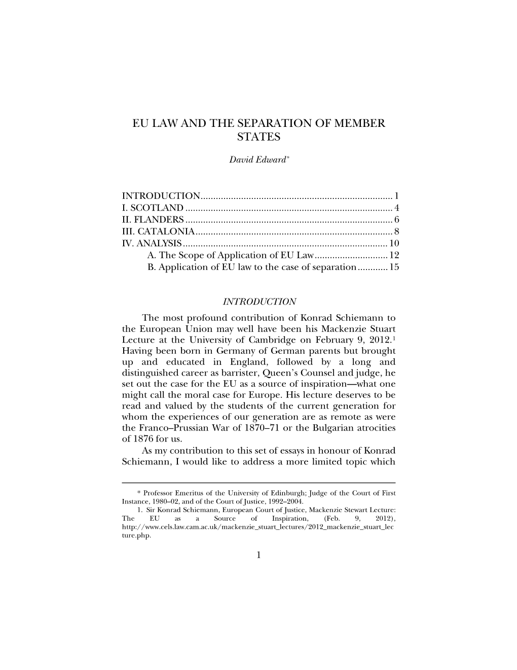 Eu Law and the Separation of Member States