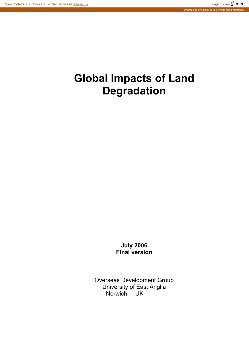 Global Impacts of Land Degradation