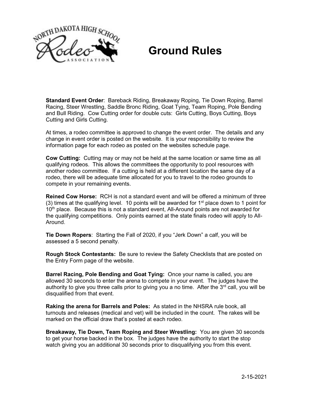 2020-2021 Ground Rules