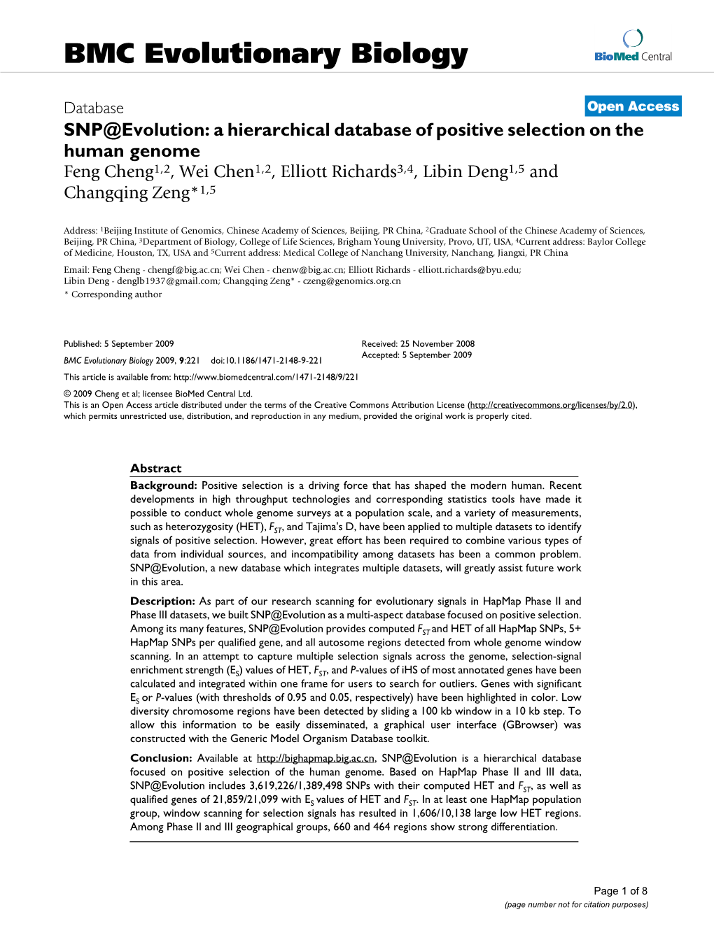 SNP@ Evolution: a Hierarchical Database of Positive Selection On