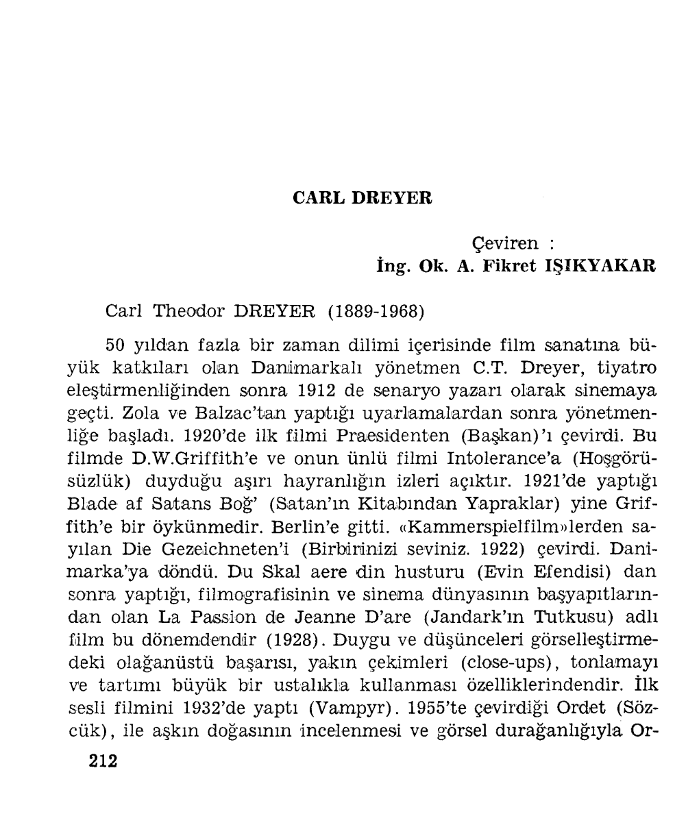 Carl Theodor DREYER (1889-1968)