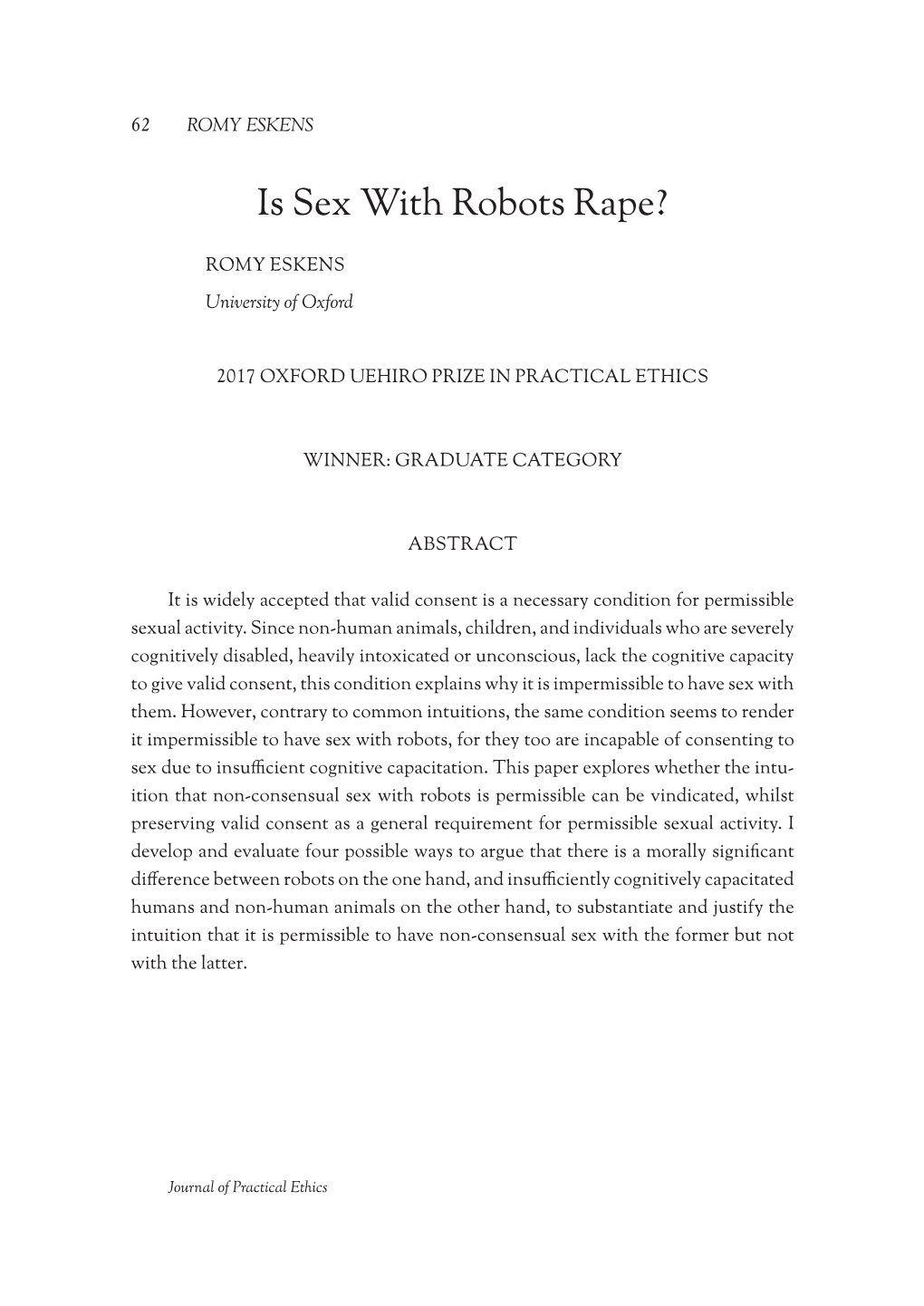 Is Sex with Robots Rape?