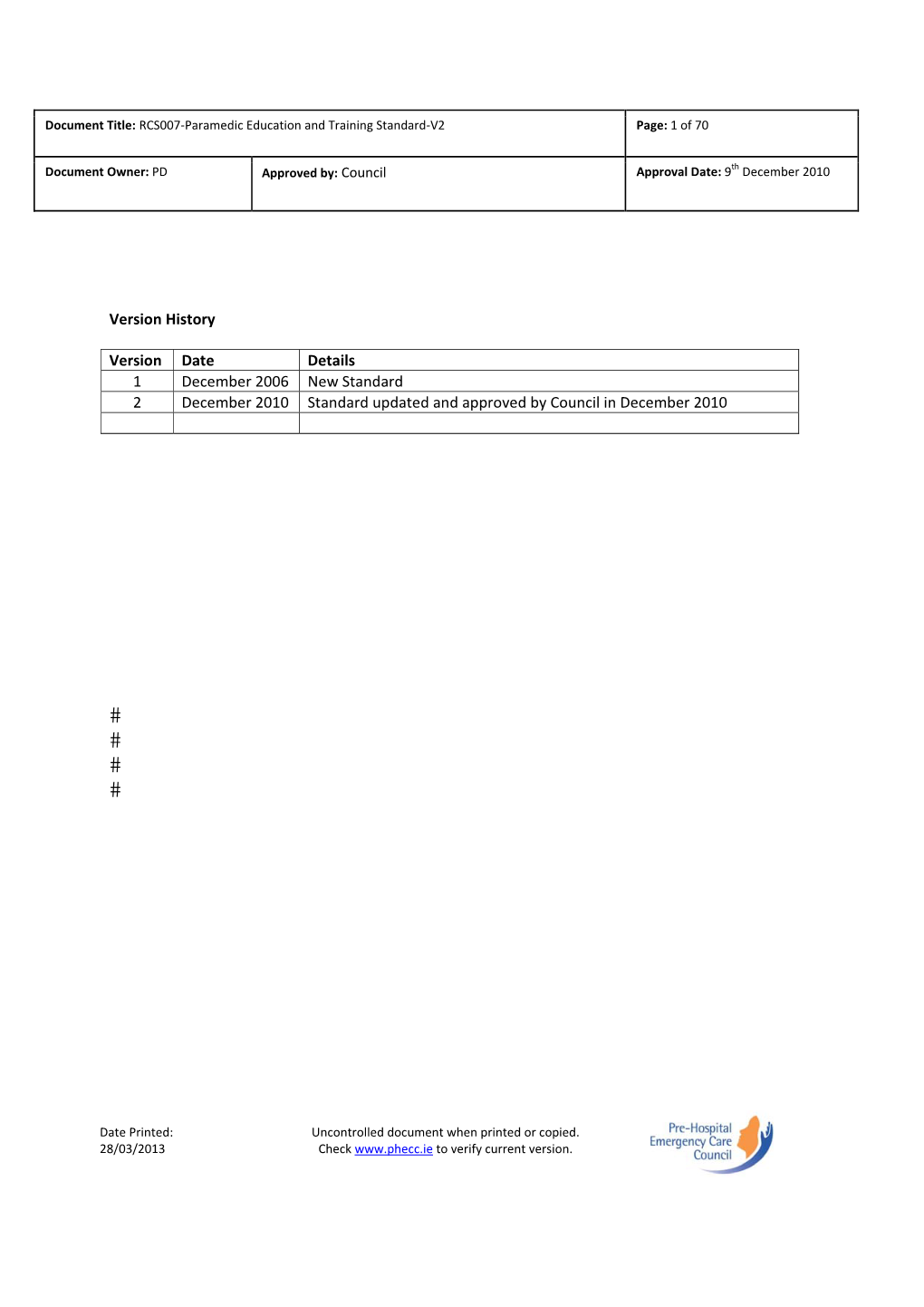 RCS007-Paramedic Education and Training Standard-V2.Pdf