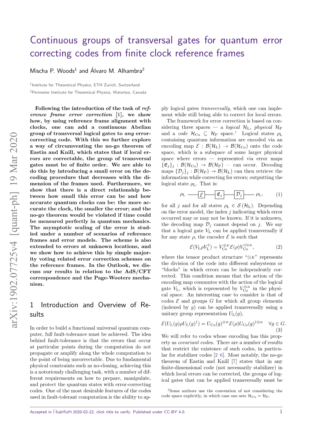 Continuous Groups of Transversal Gates for Quantum Error Correcting Codes from ﬁnite Clock Reference Frames