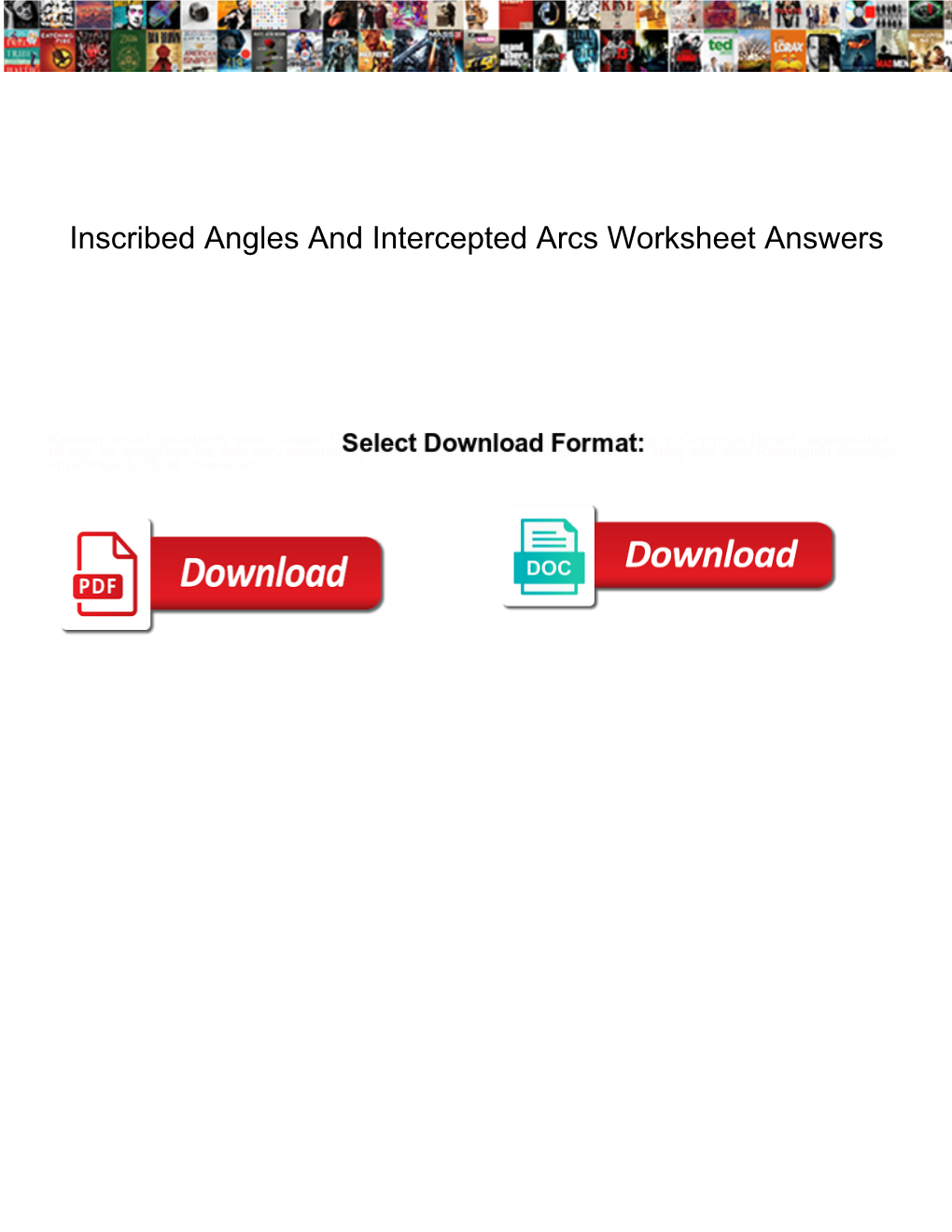 Inscribed Angles and Intercepted Arcs Worksheet Answers