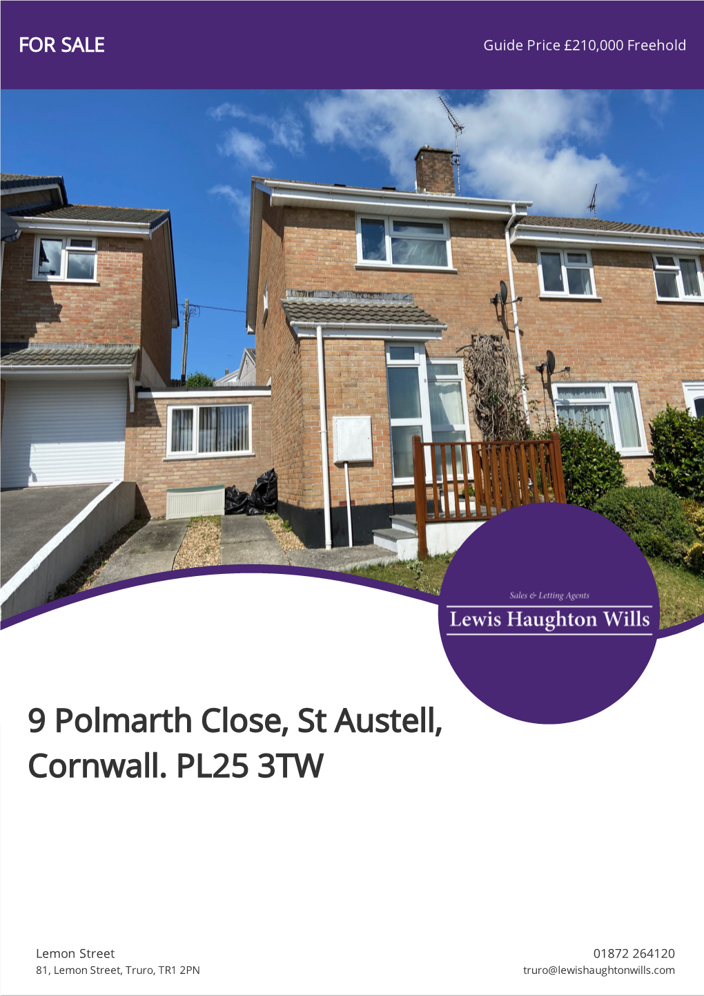 9 Polmarth Close, St Austell, Cornwall. PL25 3TW