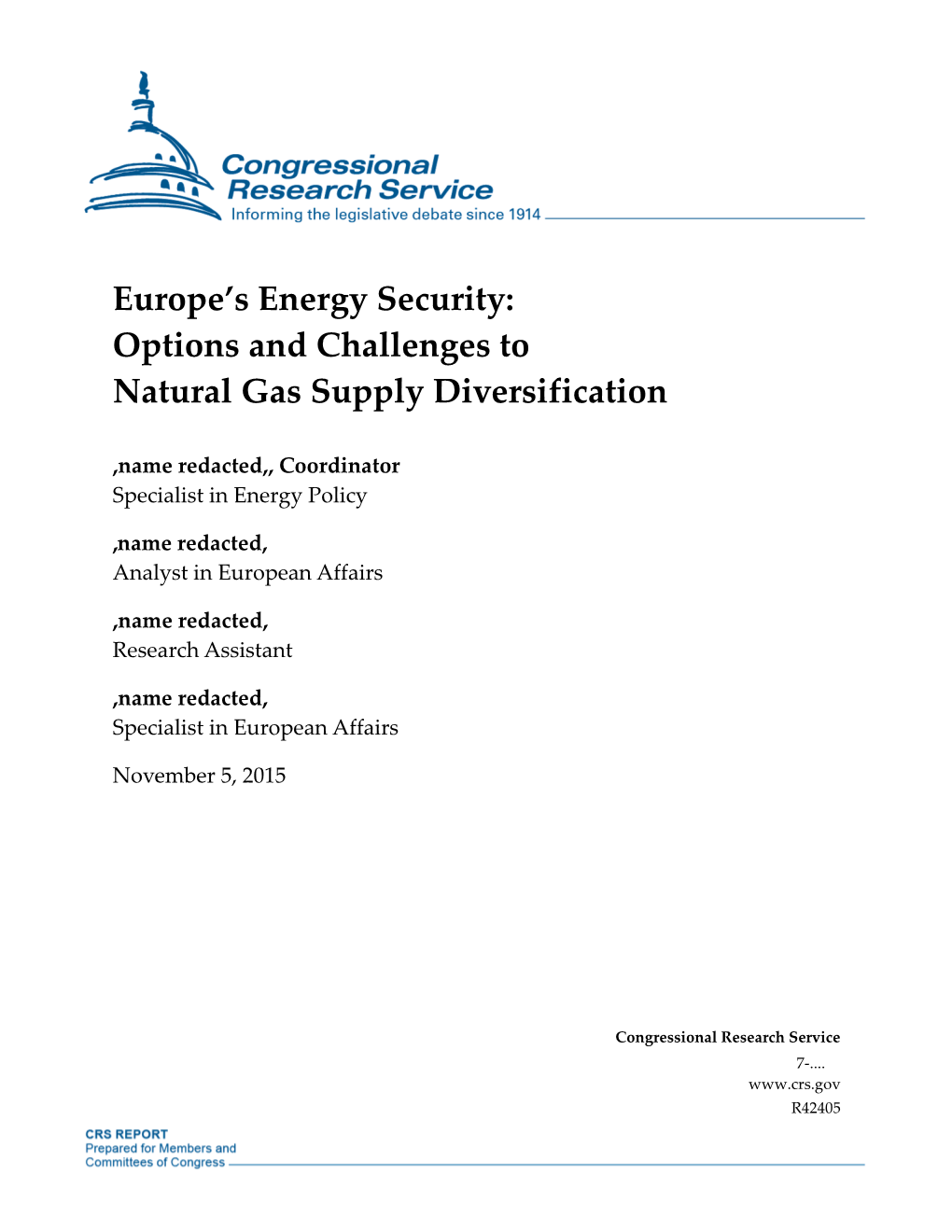 Europe's Energy Security
