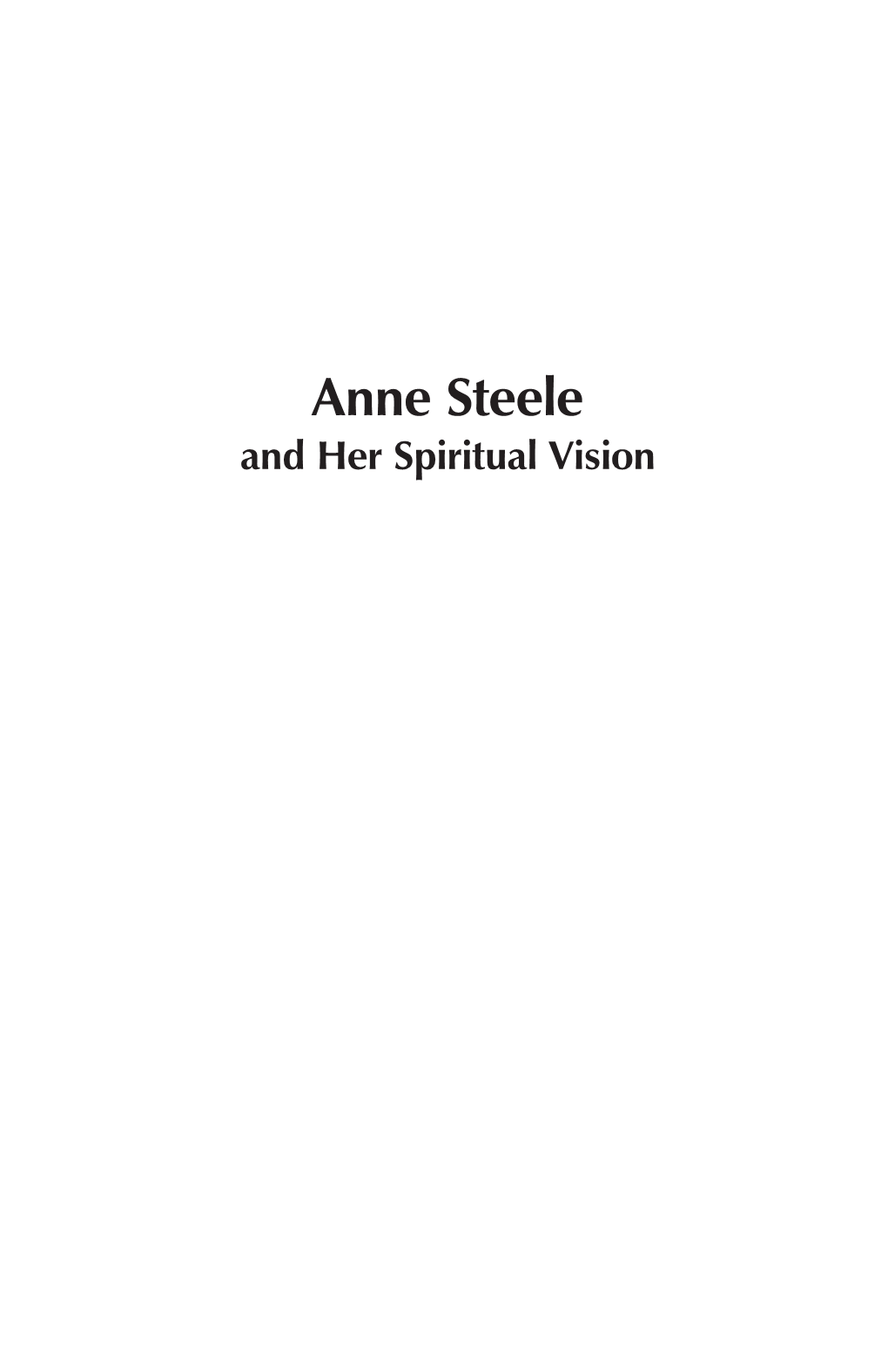 Anne Steele and Her Spiritual Vision