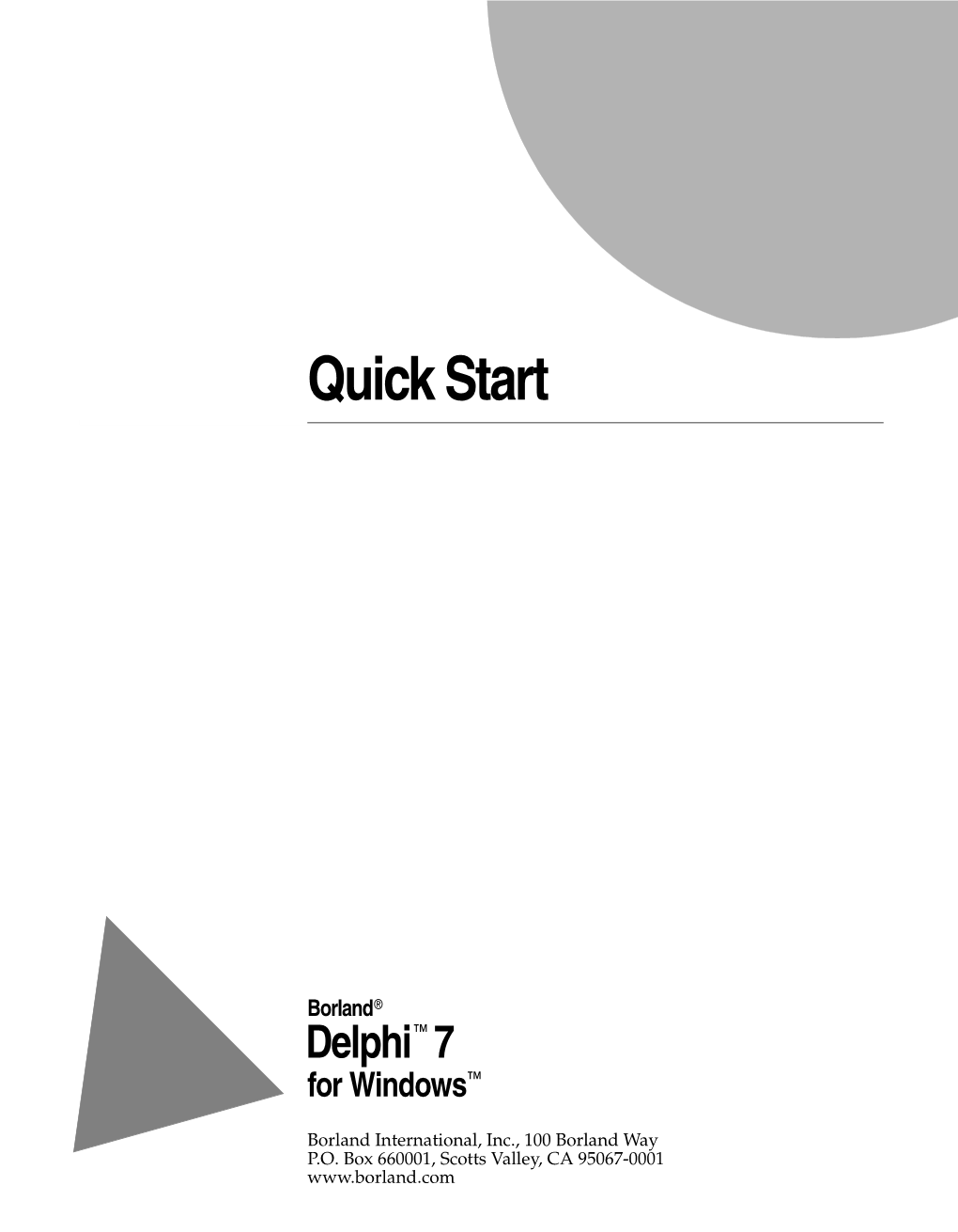 Delphi 7 for Windows Quick Start