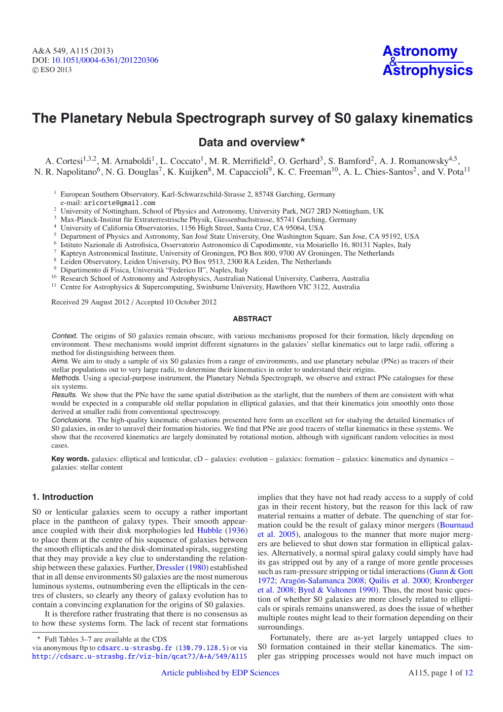 The Planetary Nebula Spectrograph Survey of S0 Galaxy Kinematics Data and Overview A