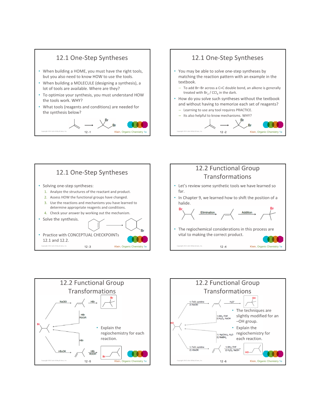 12.1 One-Step Syntheses