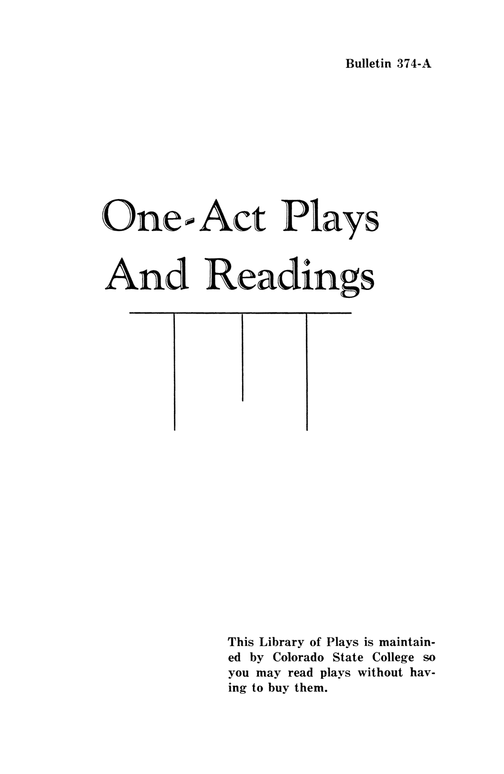 One-Act Plays and Readings