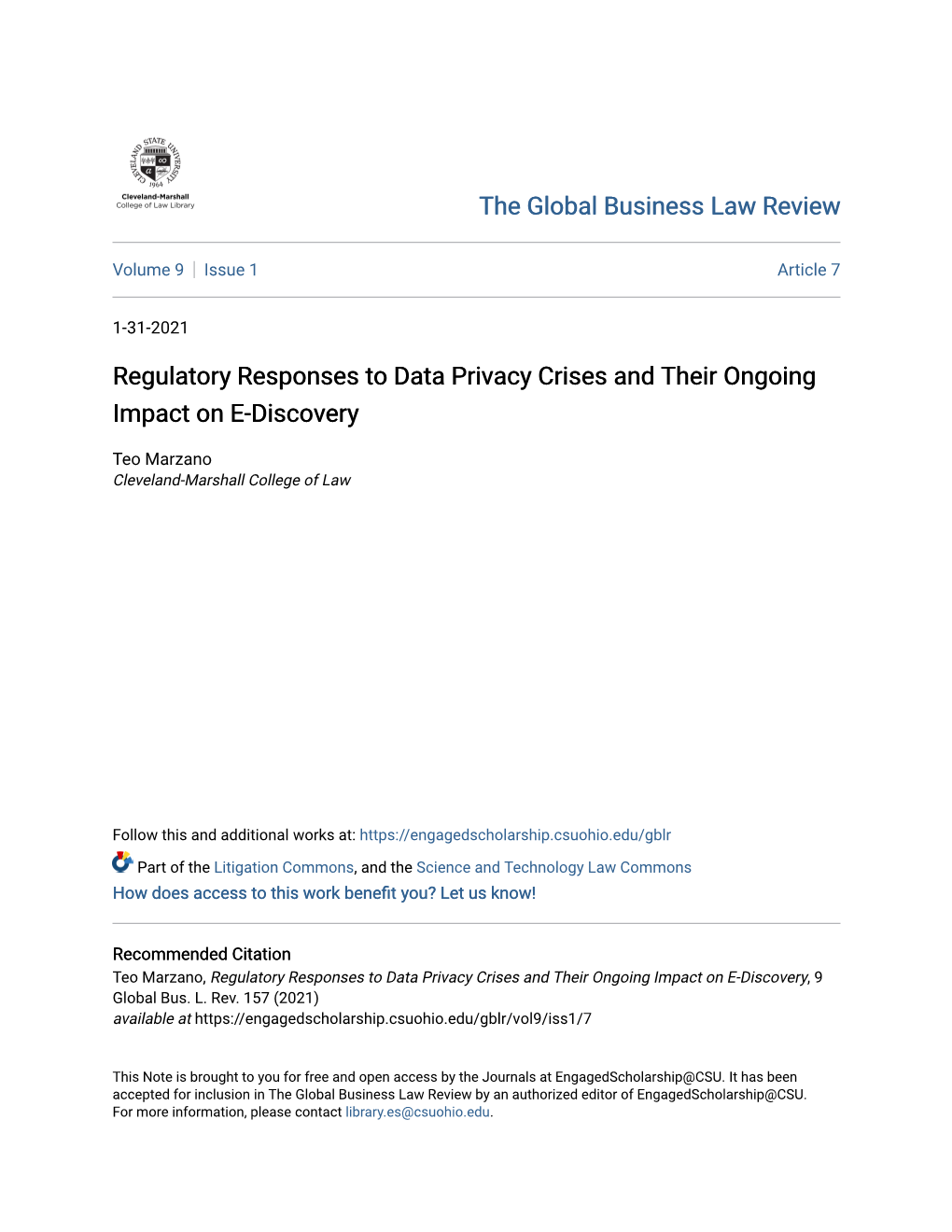Regulatory Responses to Data Privacy Crises and Their Ongoing Impact on E-Discovery