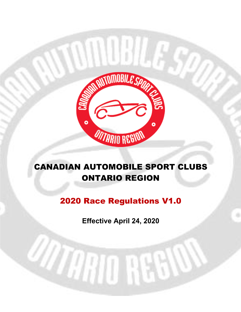 2020 CASC-OR Race Regulations V1.0