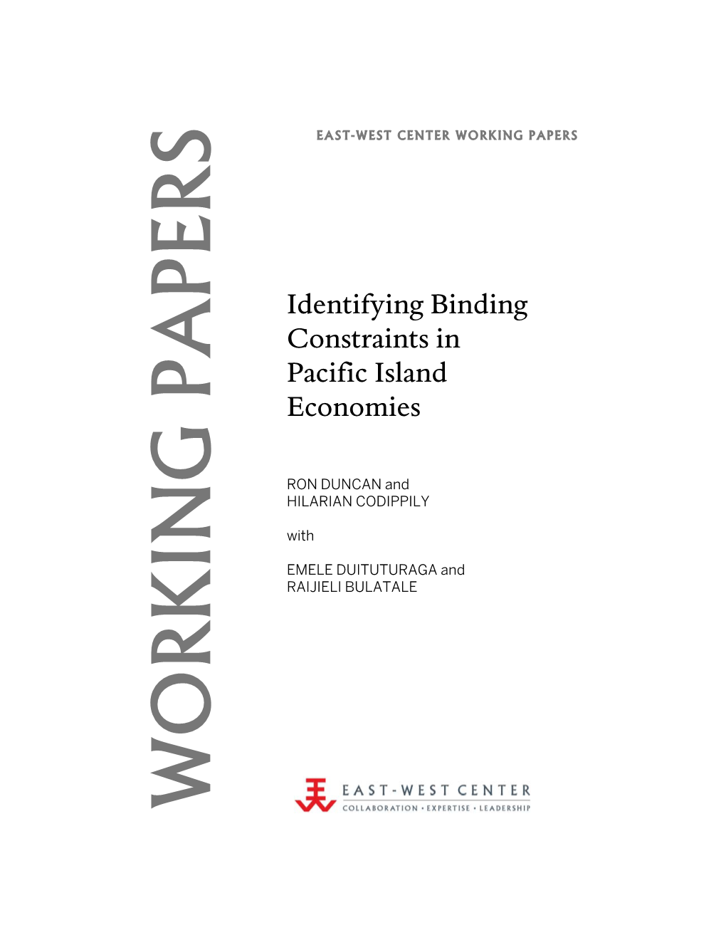 Identifying Binding Constraints in Pacific Island Economies