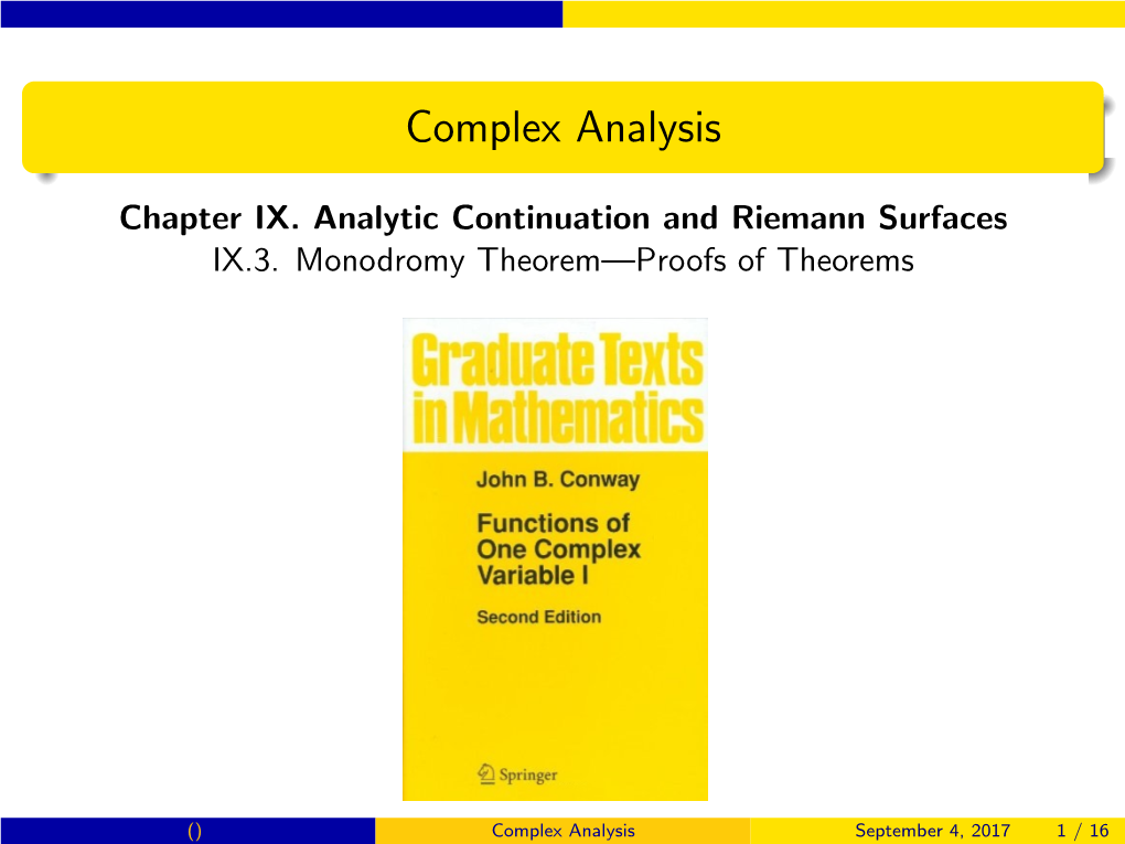 Complex Analysis