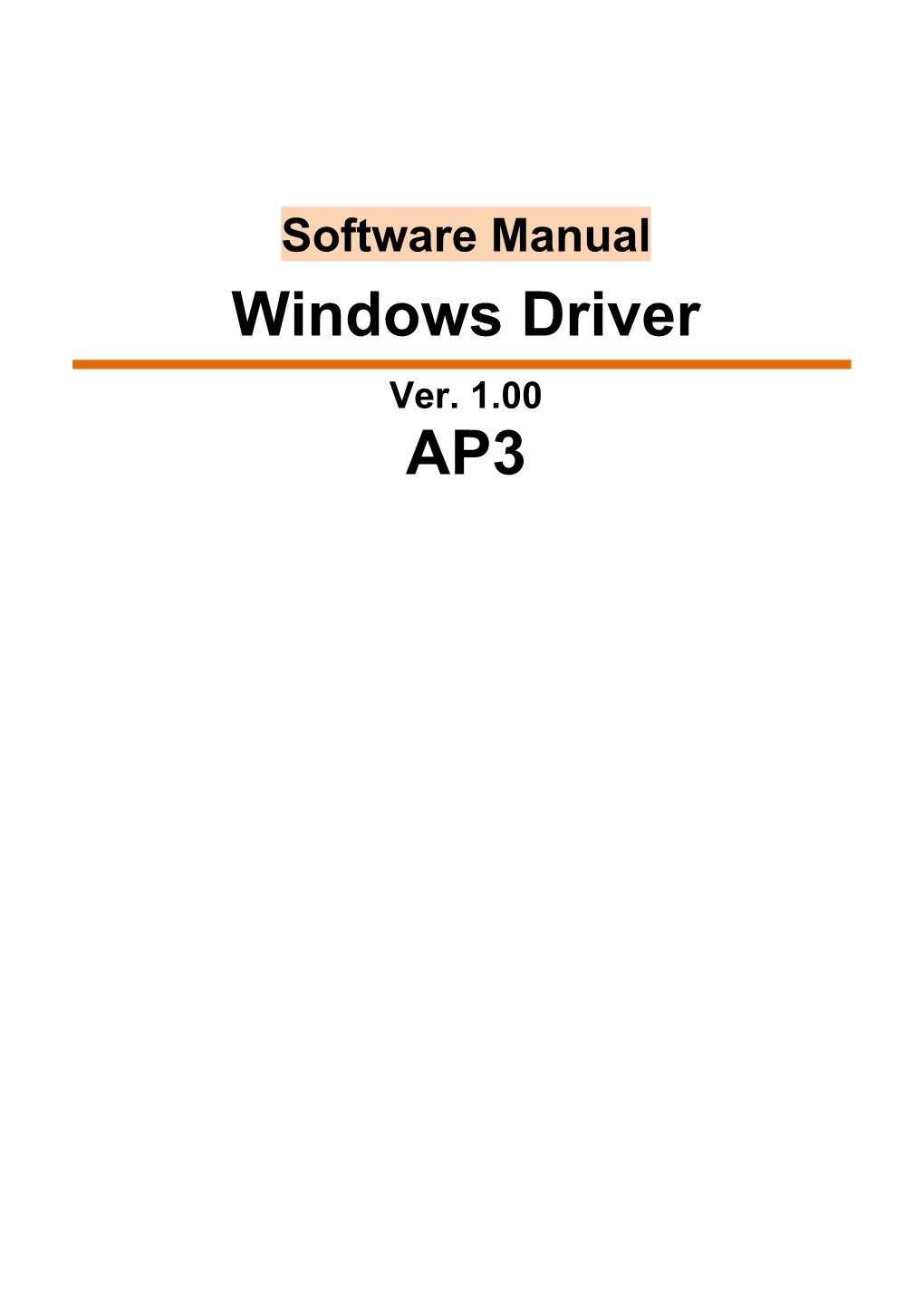 Windows Driver Ver