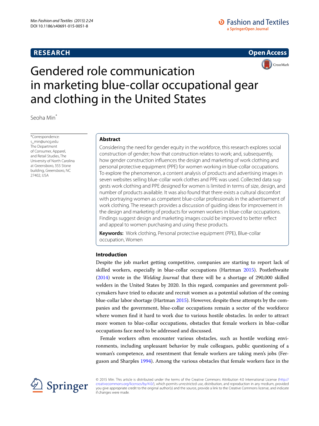 Gendered Role Communication in Marketing Blue-Collar Occupational