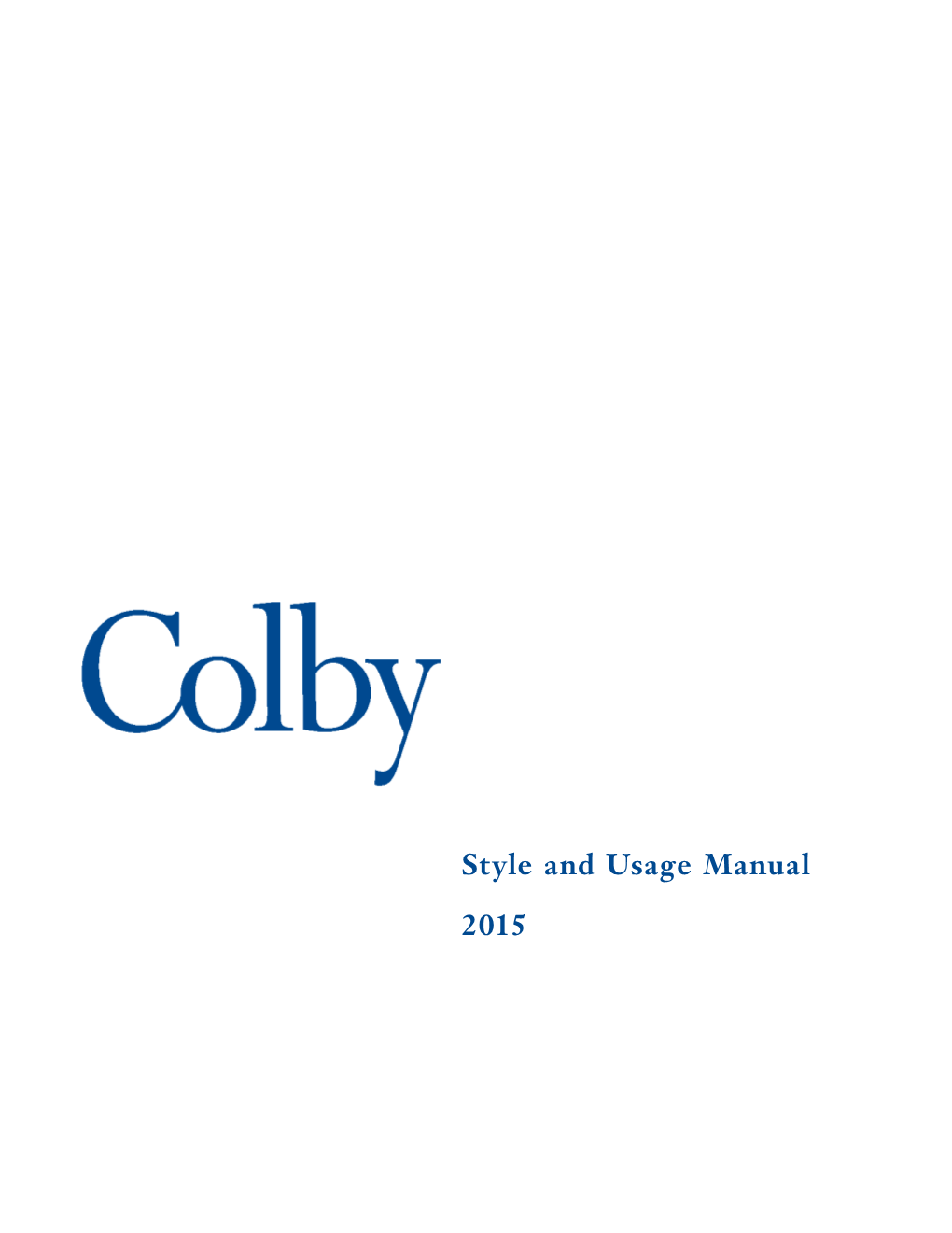 Style and Usage Manual 2015