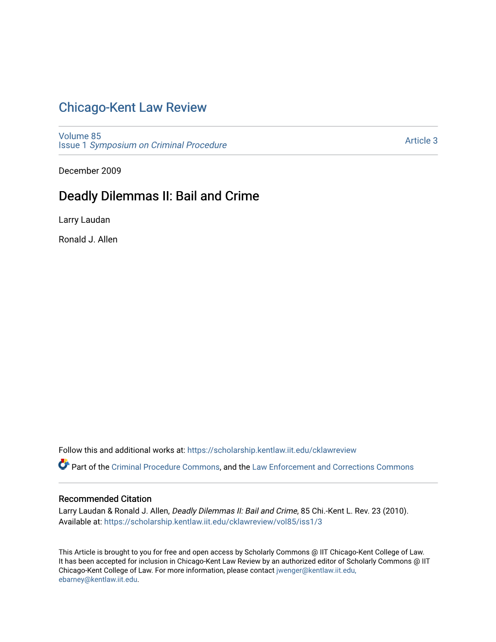 Bail and Crime