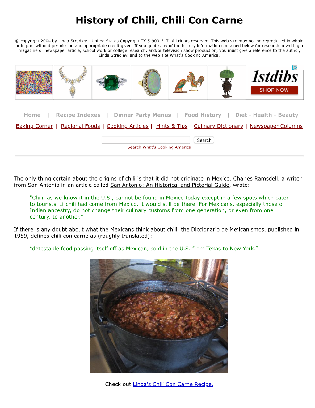 History of Chili, Chili Con Carne