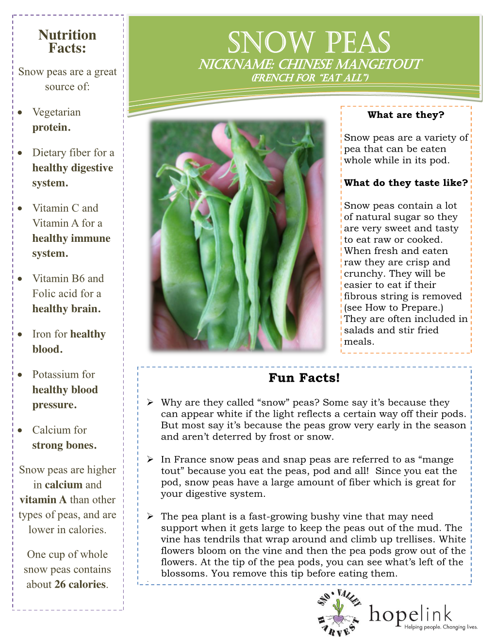 Snow Peas Snow Peas Are a Great Nickname: Chinese Mangetout (French for “Eat All”) Source Of