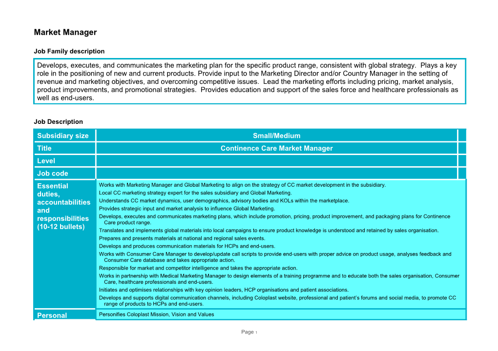 Job Family Description