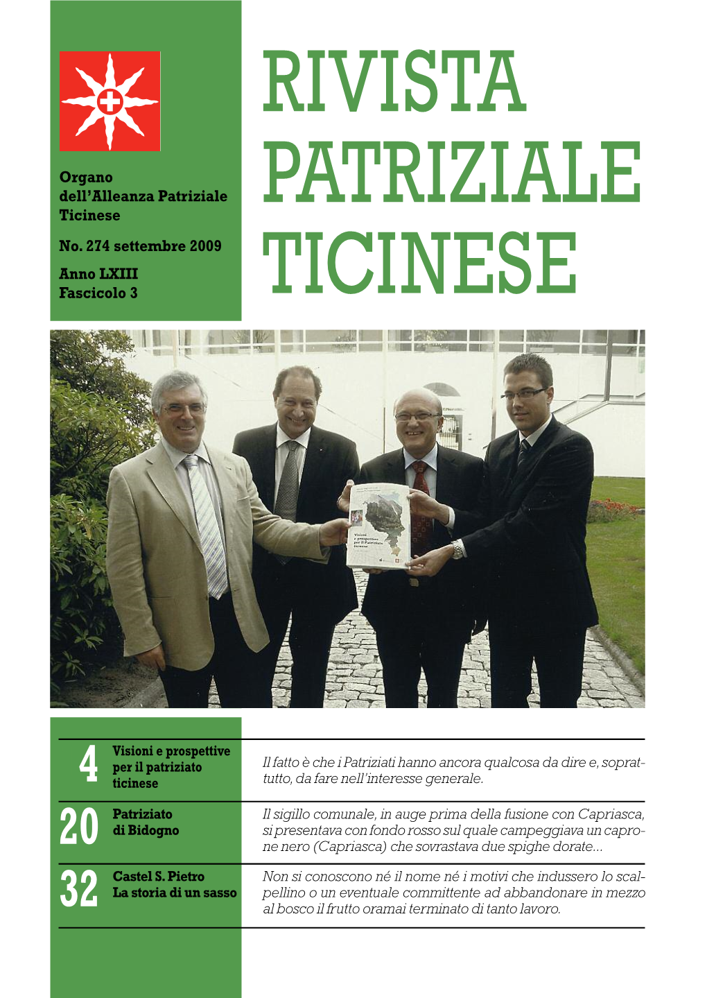 Rivista Patriziale Ticinese Organo Dell’ALPA, Alleanza Patriziale Ticinese