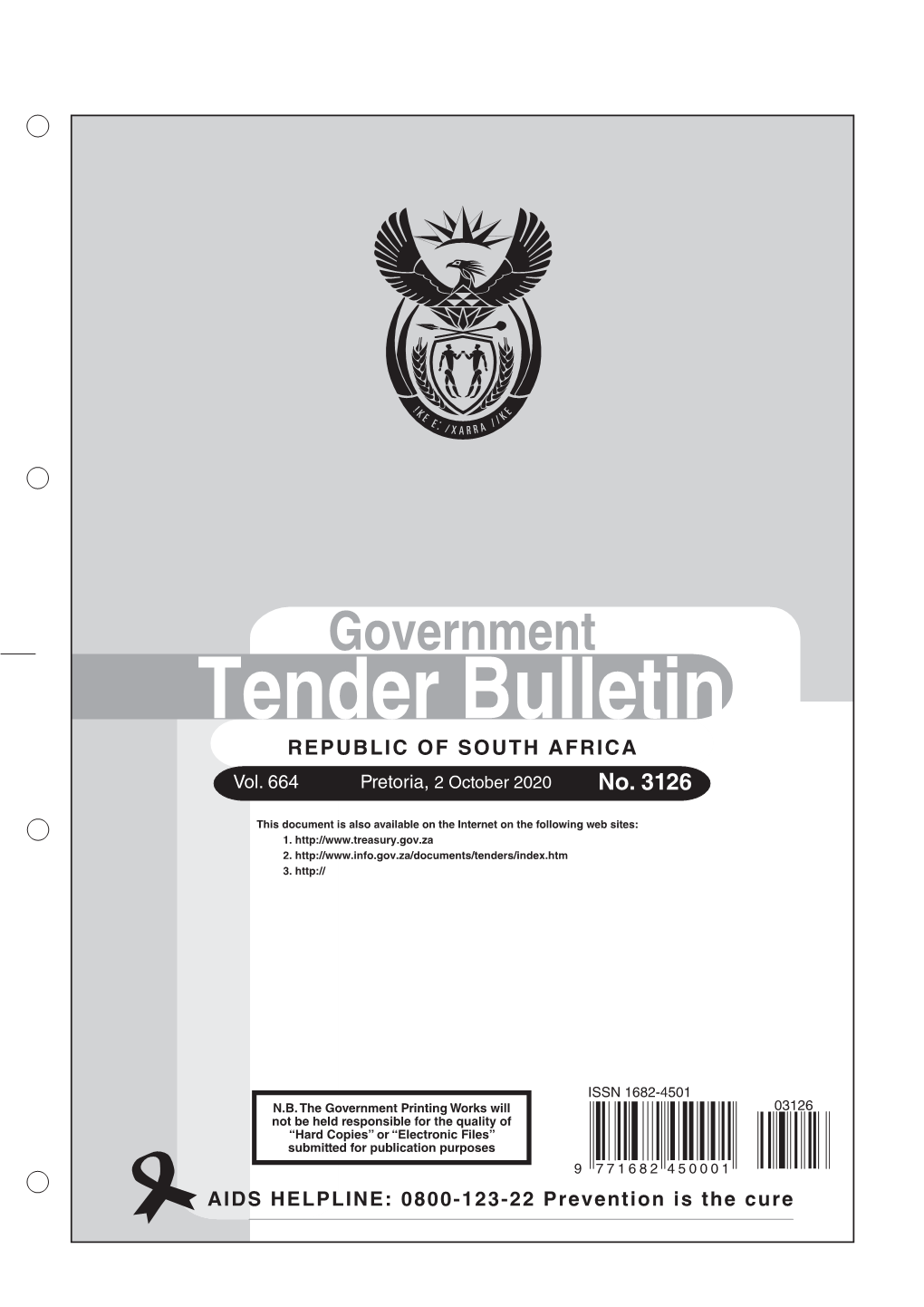 Tender Bulletin No 3126 of 02-October-2020, Volume