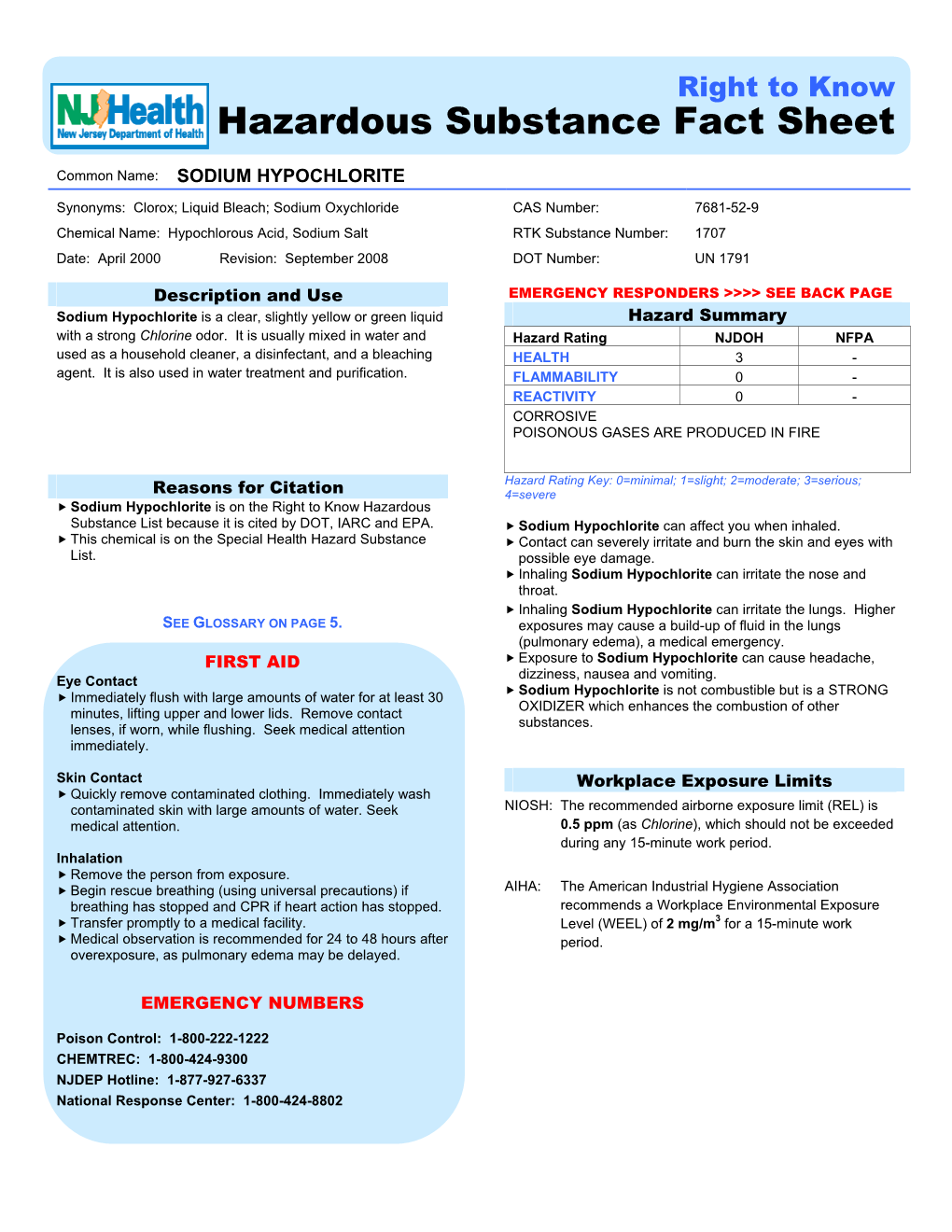 Sodium Hypochlorite