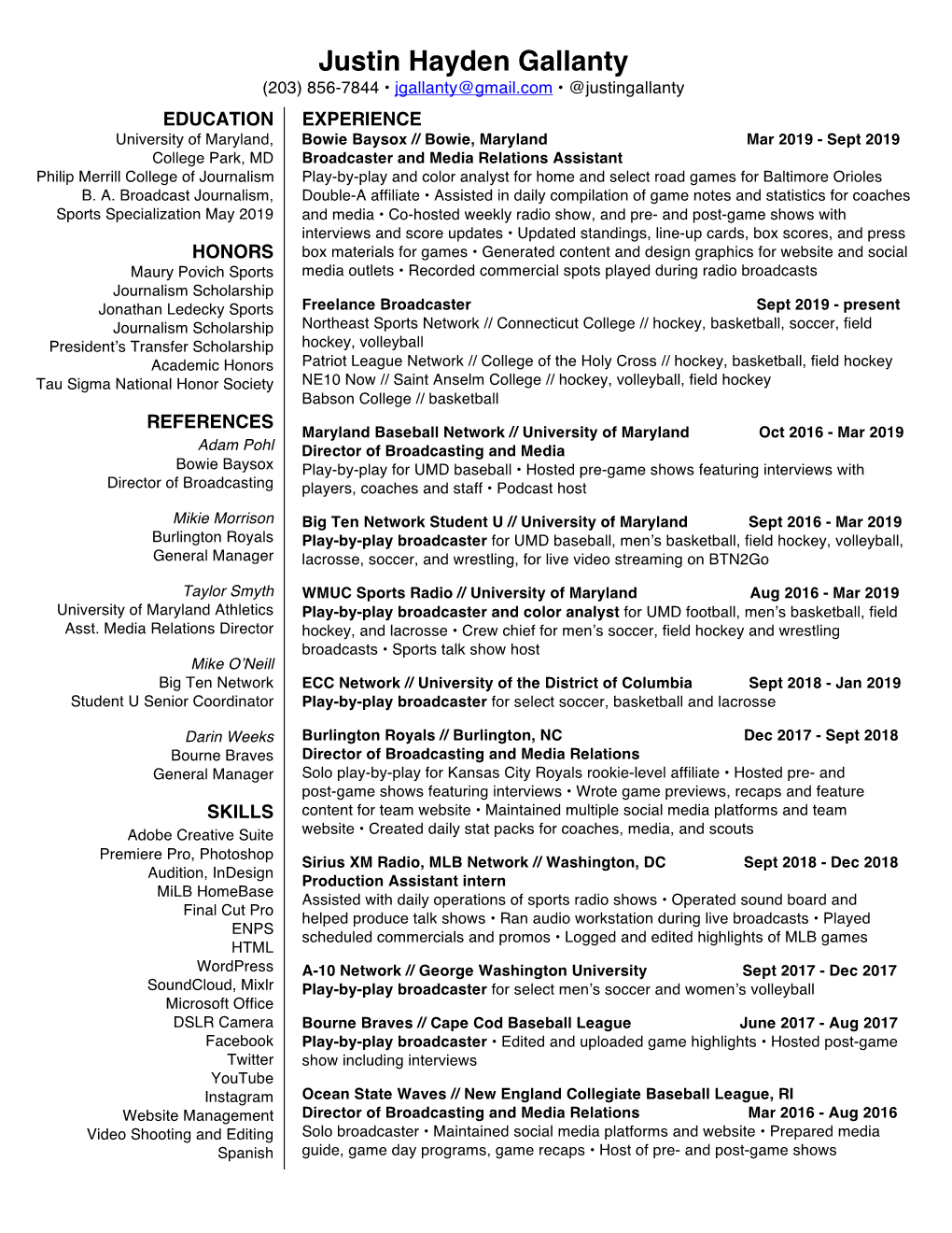 Justin Gallanty Dec 2019 Resume