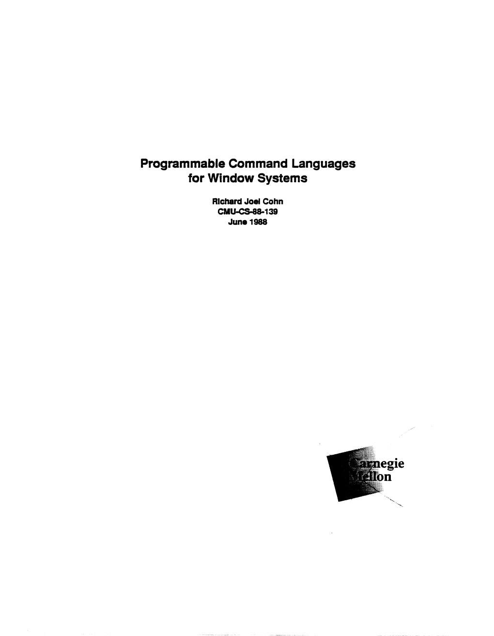 Programmable Command Languages for Window Systems Egie