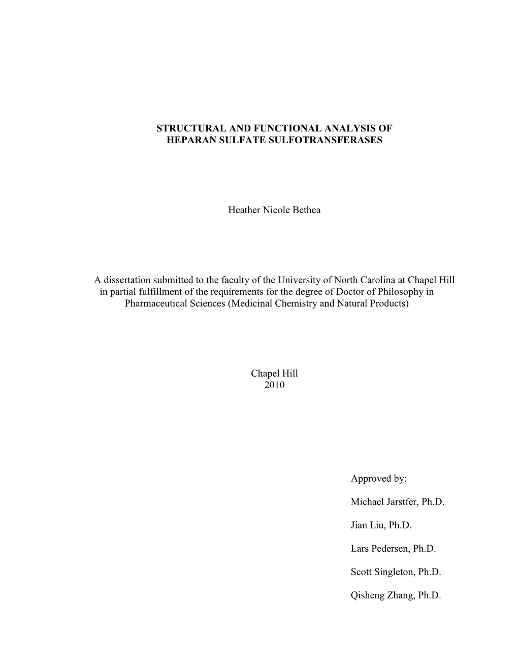 Structural and Functional Analysis of Heparan Sulfate Sulfotransferases