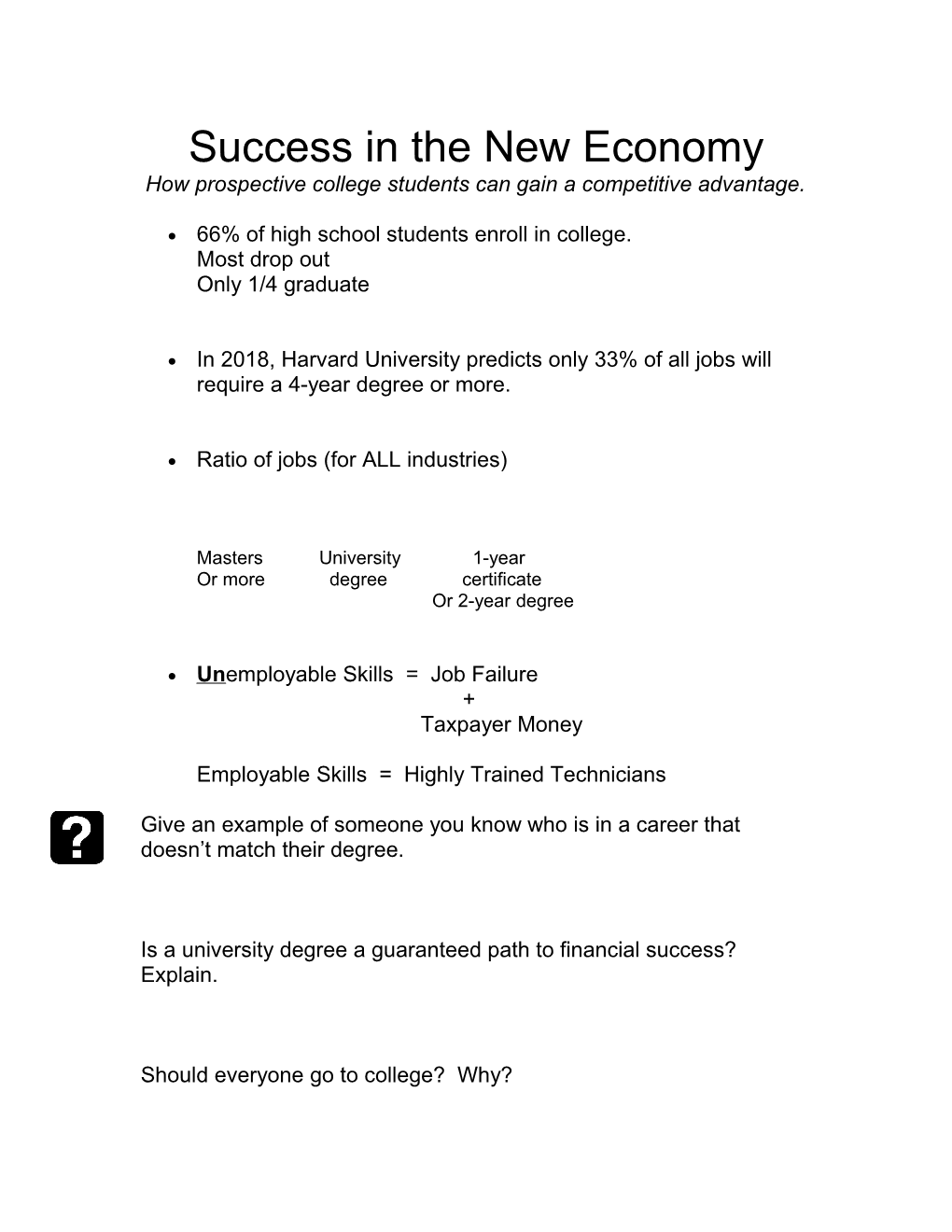 Success in the New Economy