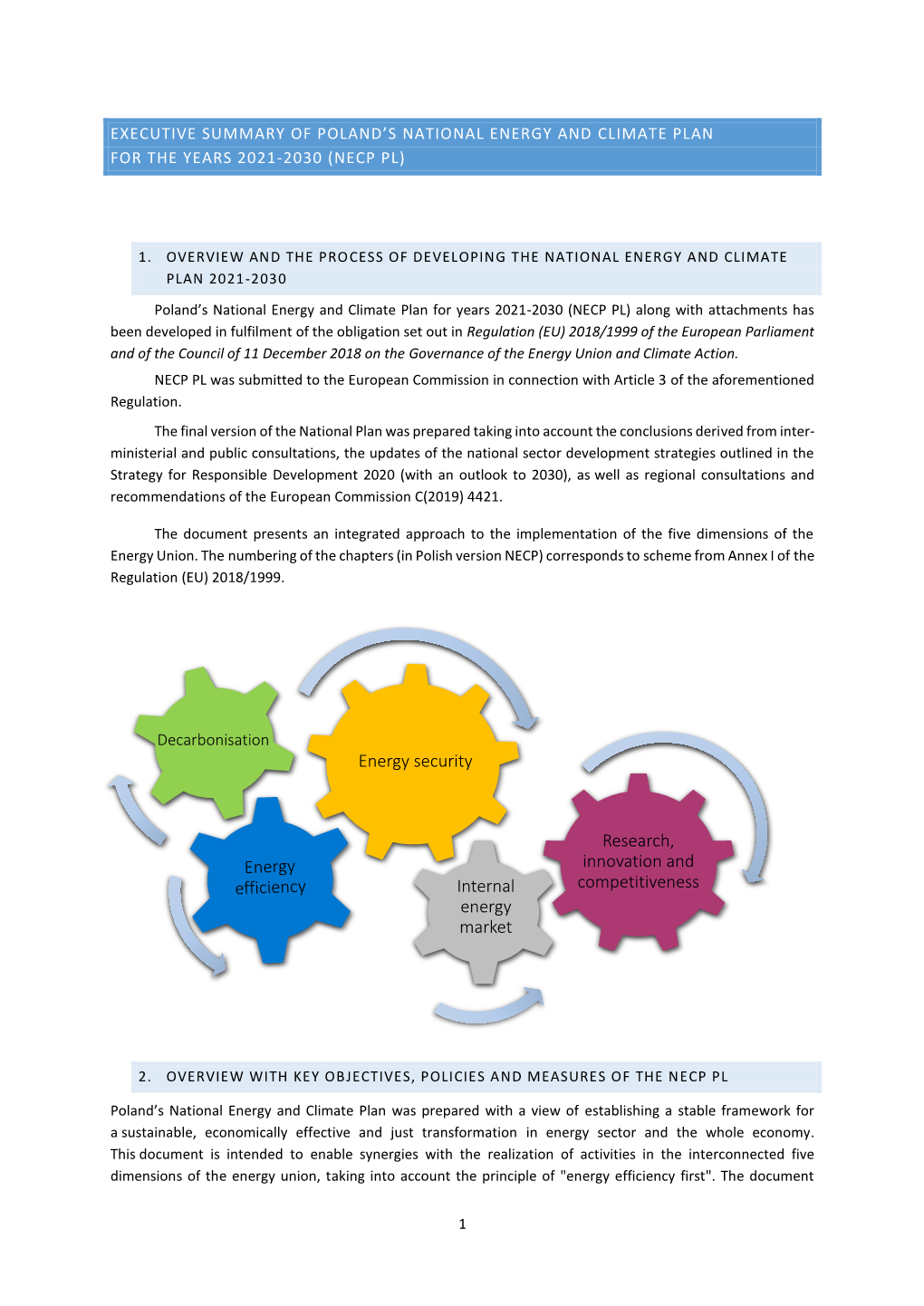 Energy Security Internal Energy Market Research, Innovation and Competitiveness