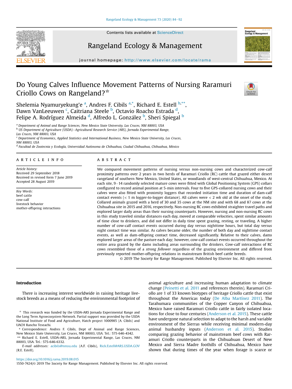 Do Young Calves Influence Movement