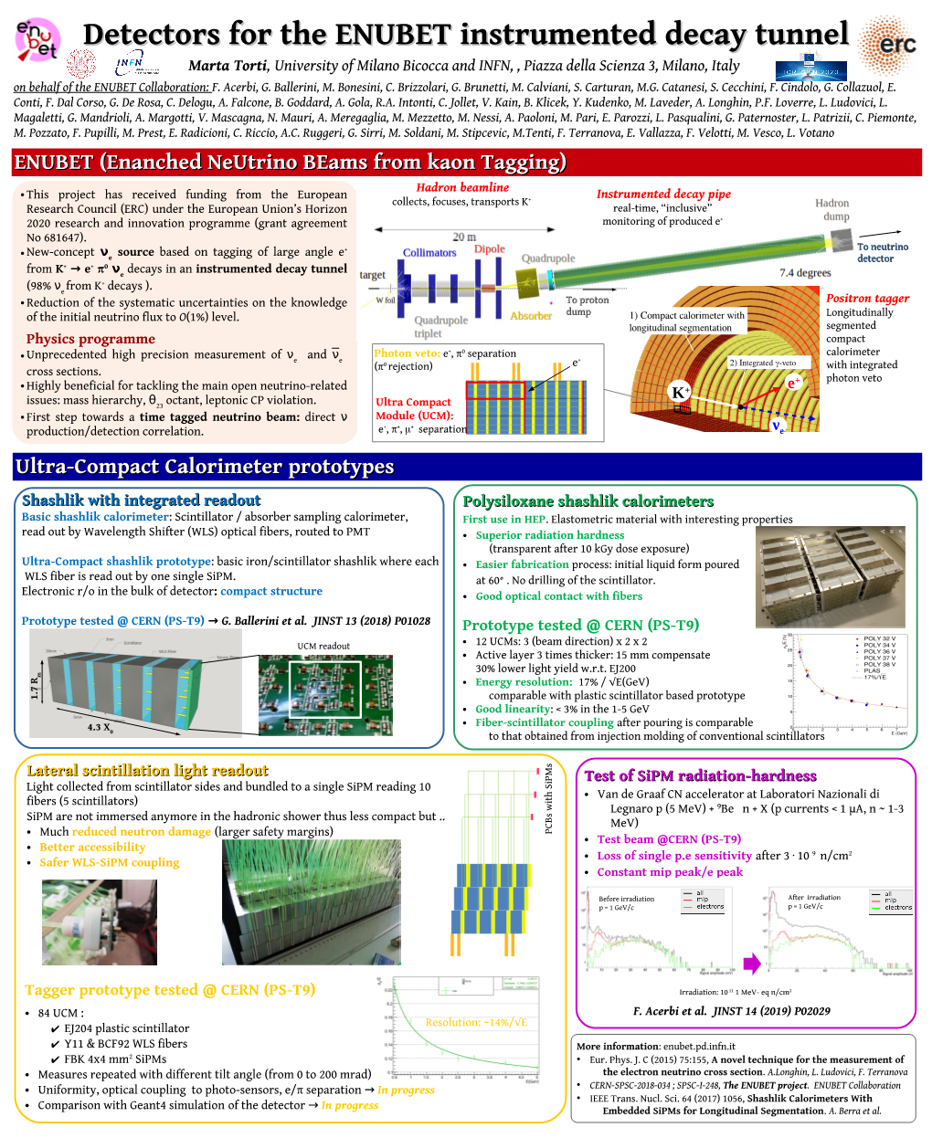 Ultra-Compact Calorimeter Prototypes ENUBET