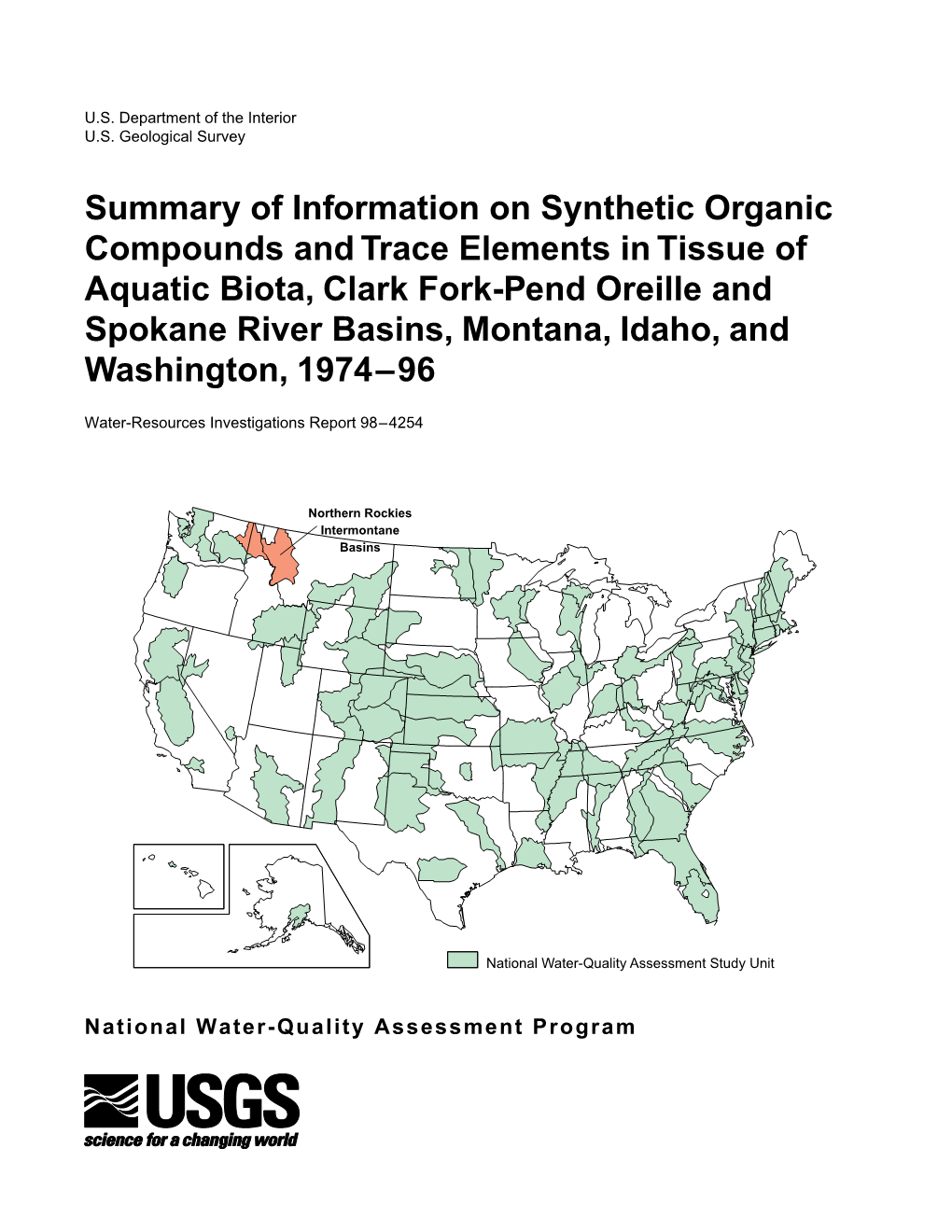 Summary of Information on Synthetic Organic Compounds and Trace