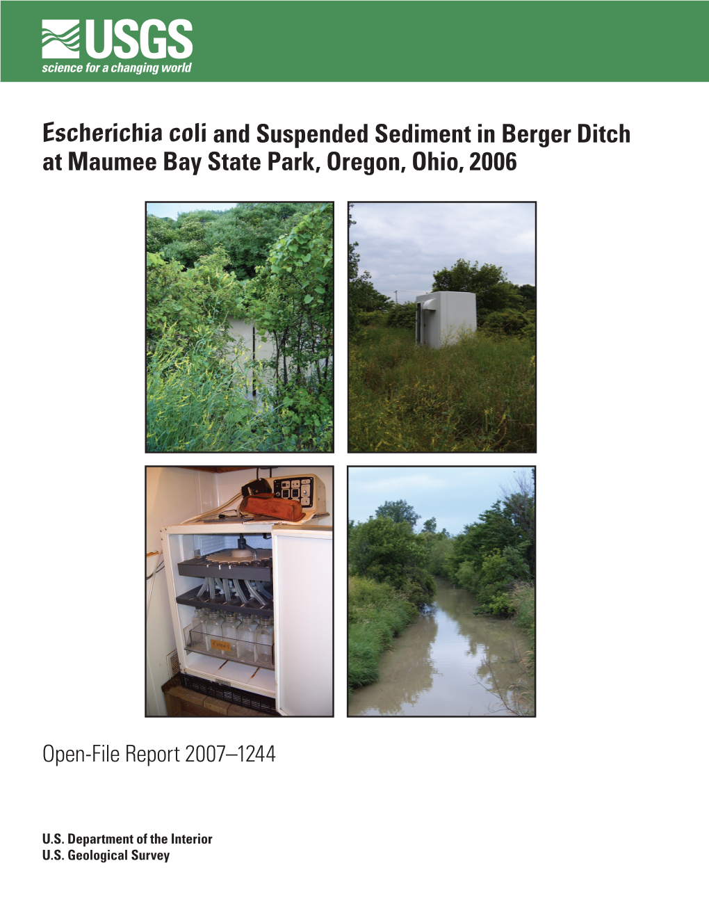 Escherichia Coli and Suspended Sediment in Berger Ditch at Maumee Bay State Park, Oregon, Ohio, 2006