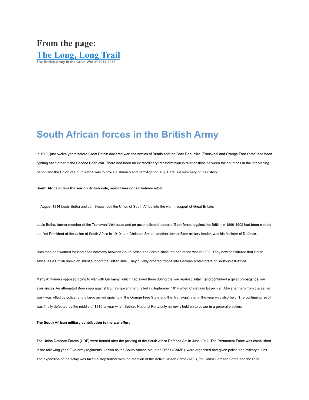 South African Forces in the British Army