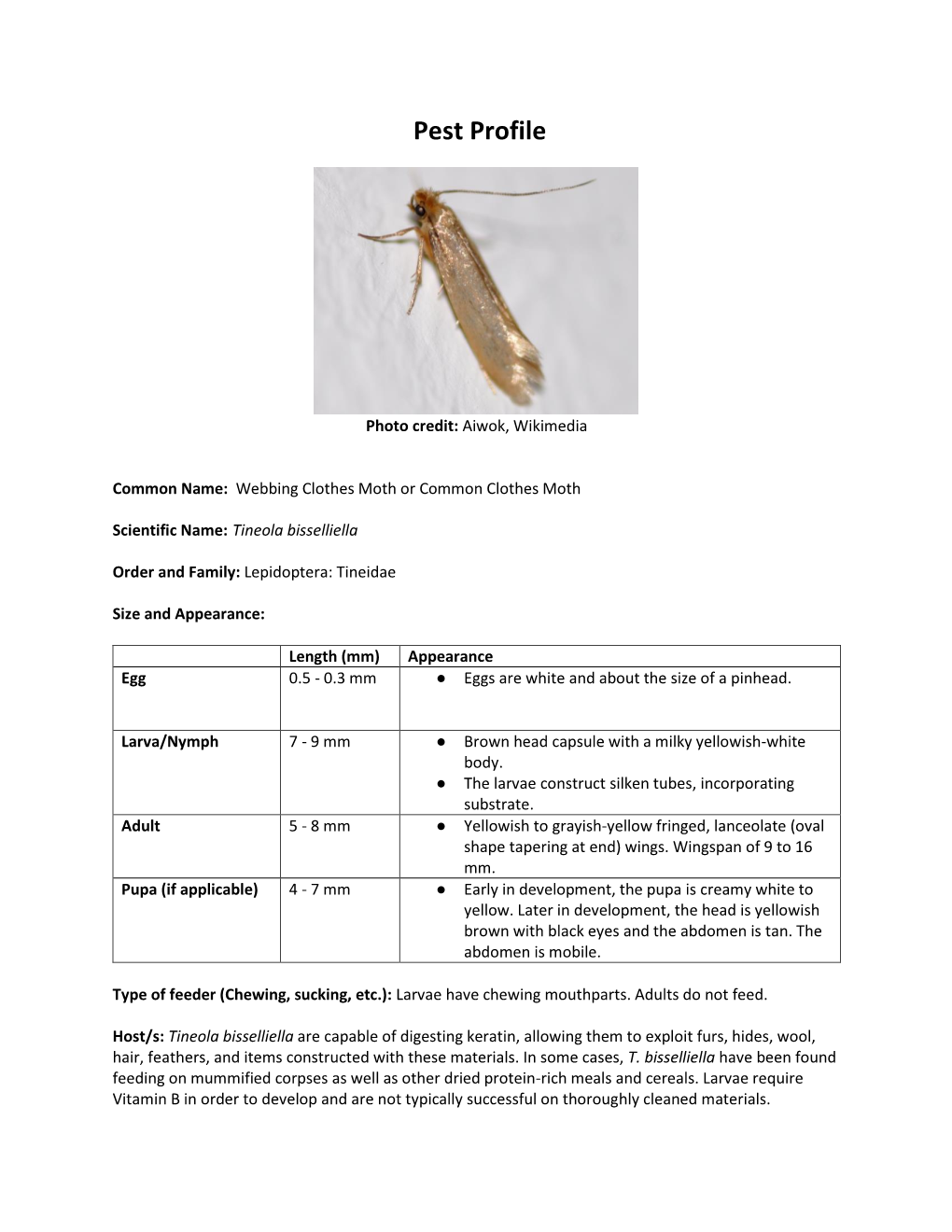 Pest Profile