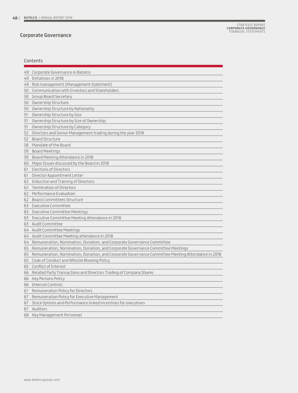 CORPORATE GOVERNANCE FINANCIAL STATEMENTS Corporate Governance