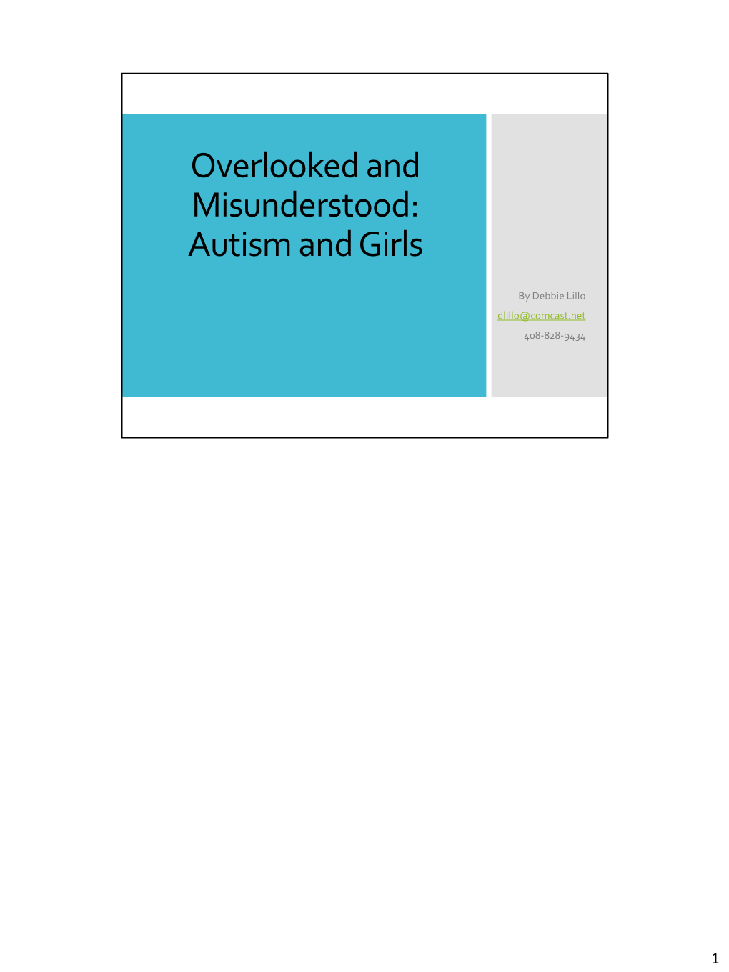 Overlooked: Autism and Girls