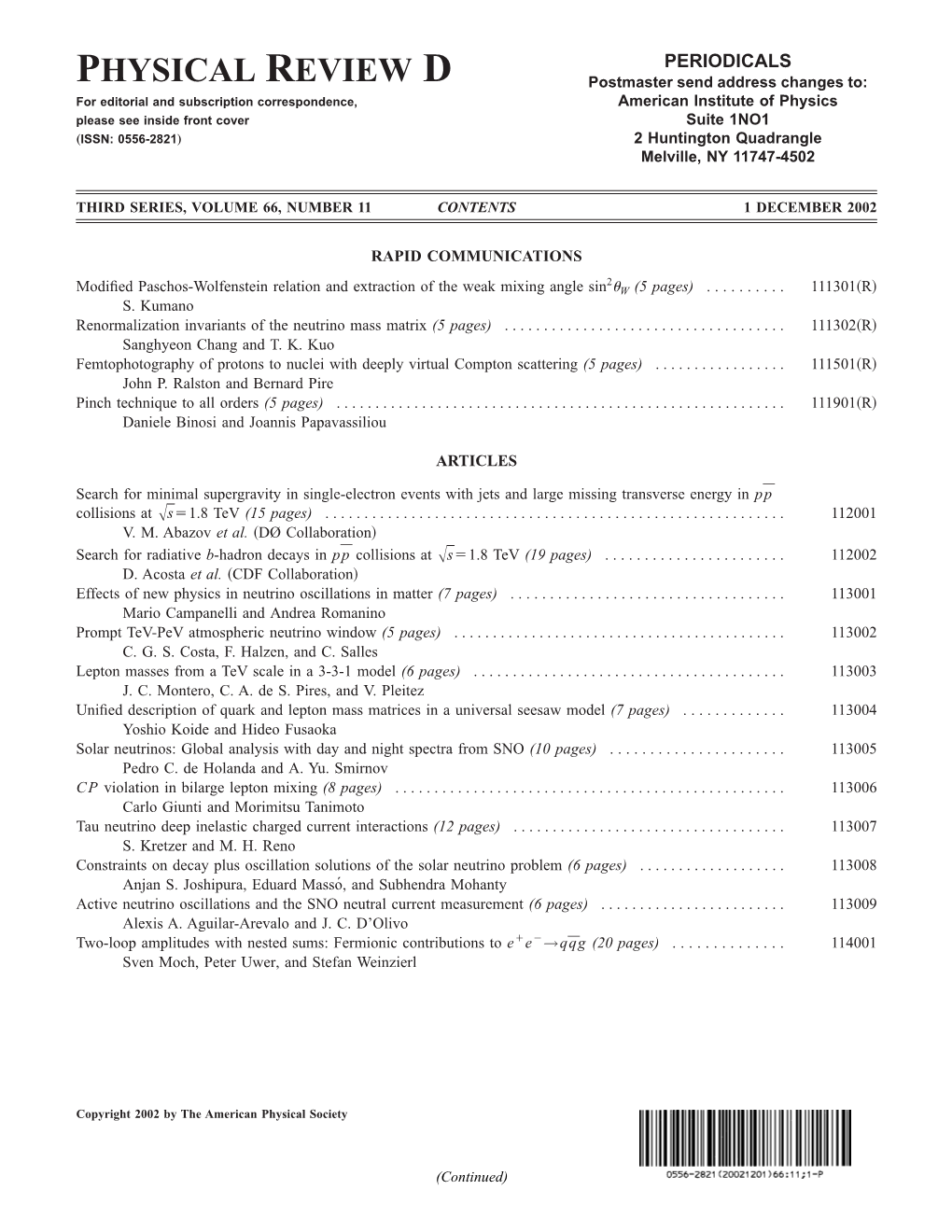 Table of Contents (Online)