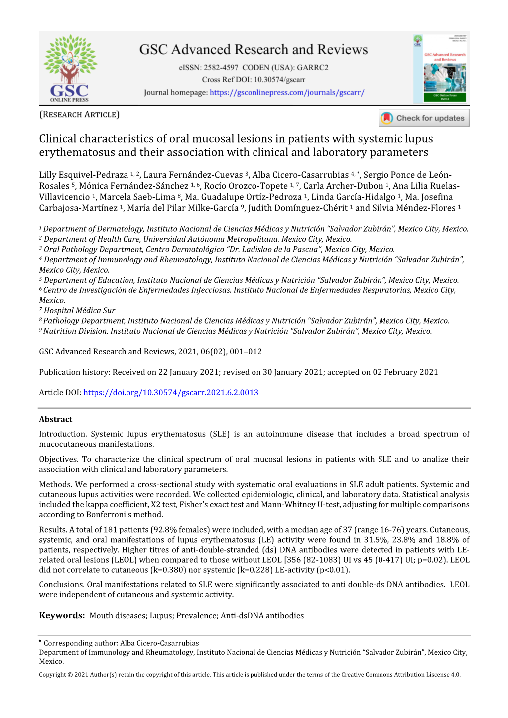 Clinical Characteristics of Oral Mucosal Lesions in Patients with Systemic Lupus Erythematosus and Their Association with Clinical and Laboratory Parameters