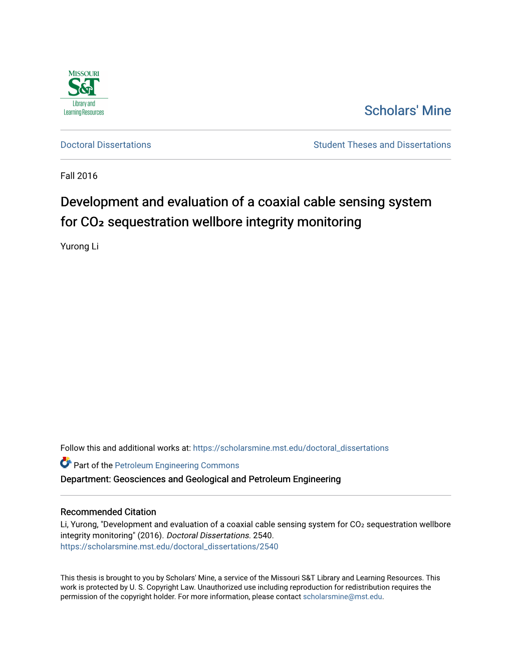 Development and Evaluation of a Coaxial Cable Sensing System for CO₂ Sequestration Wellbore Integrity Monitoring