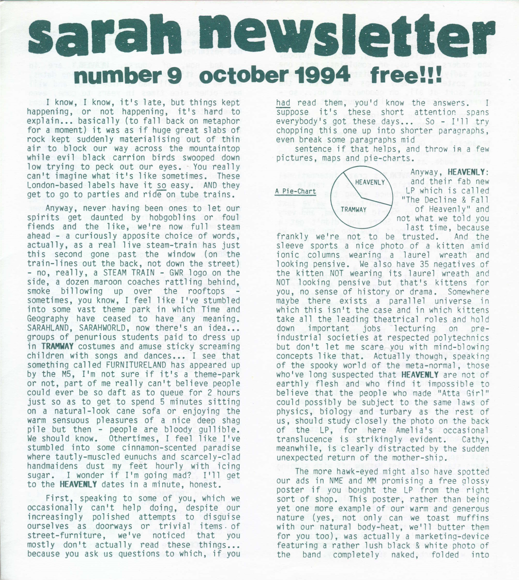 Sarah Newsletter