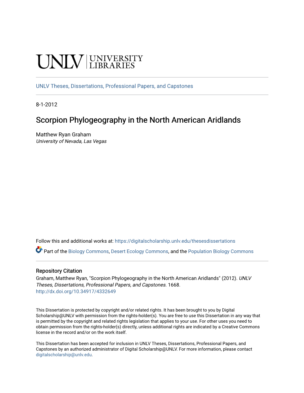 Scorpion Phylogeography in the North American Aridlands