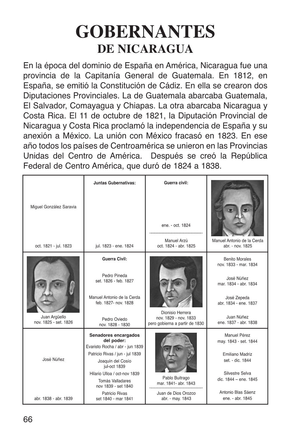 GOBERNANTES DE NICARAGUA En La Época Del Dominio De España En América, Nicaragua Fue Una Provincia De La Capitanía General De Guatemala