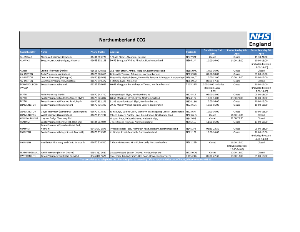 Northumberland CCG